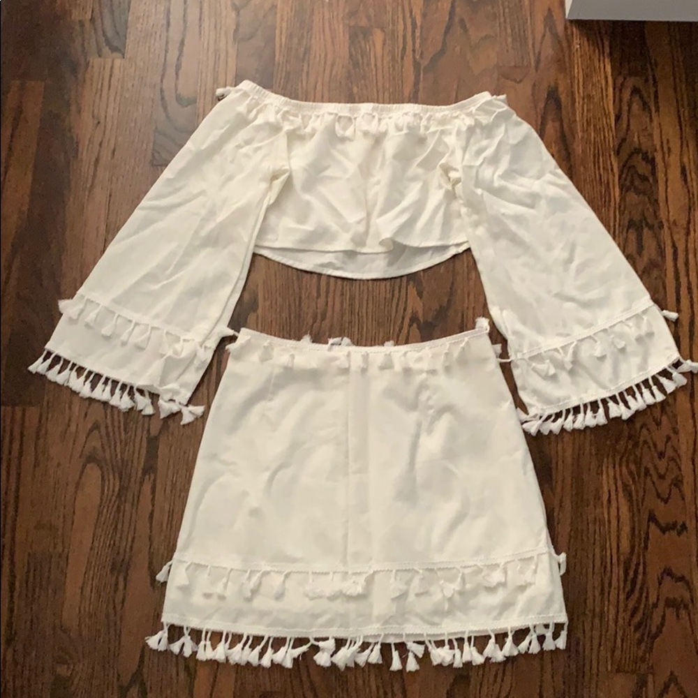 Shein white matching set